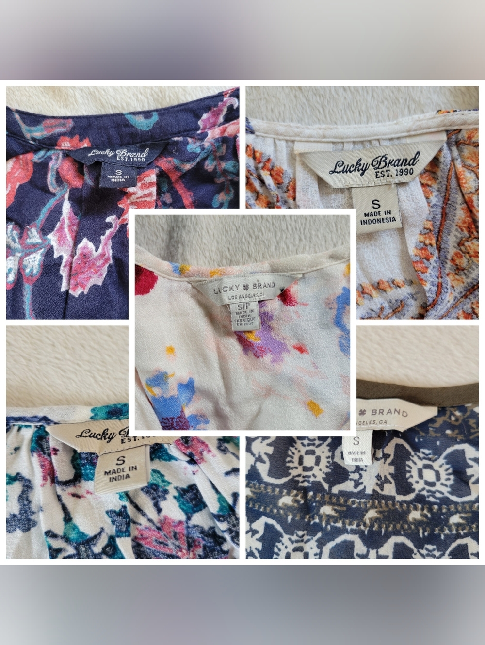 Lucky Brand | Bundle of 5 | Assorted Multicolor Boho Peasant Tops (SIZE S) - Picture 7 of 13